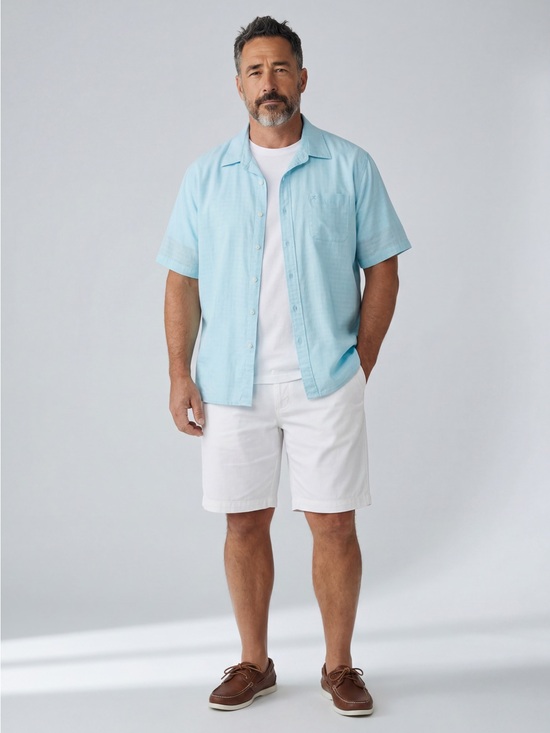 Izod Other - IZOD Ice blue short-sleeve button-down shirt casual camp collar Coastal Vacation